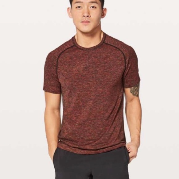 Lululemon Men's Metal Vent Tech Maroon Red Space Dye Tee T-Shirt Size XL - Picture 1 of 6